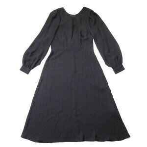 NWT Sézane Sezane Daria in Noir Black Back Cutout Midi Dress 42 / US 10